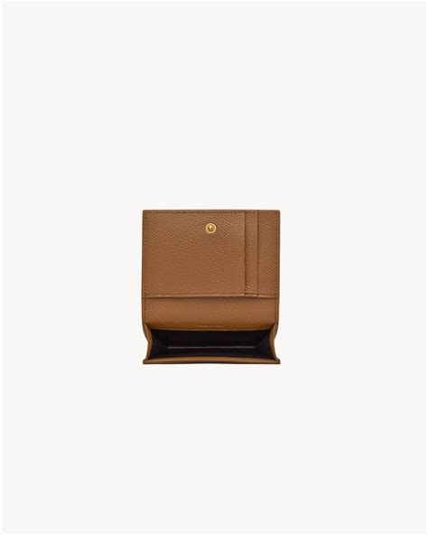 ysl cassandre card case in grained leather